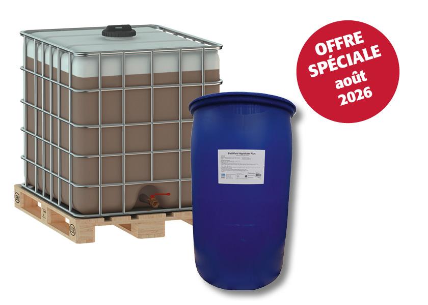 Appetizer Plus est un complément liquide à base de malt, glycérine et glucose, destiné à améliorer l’apport énergétique des bovins et veaux et stimuler la consommation. Une offre promotionnelle est proposée en août 2026.
